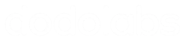 DodoLabs wordmark only, white.