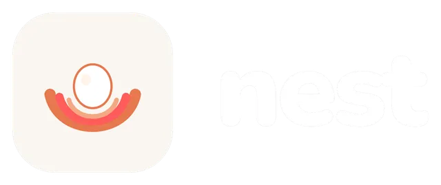 NestCrew logo, white wordmark, for dark backgrounds.